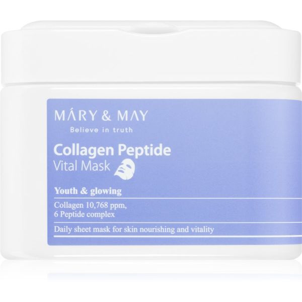 MARY & MAY MARY & MAY Collagen Peptide Vital Mask set sheet maski s učinkom protiv bora 30 kom