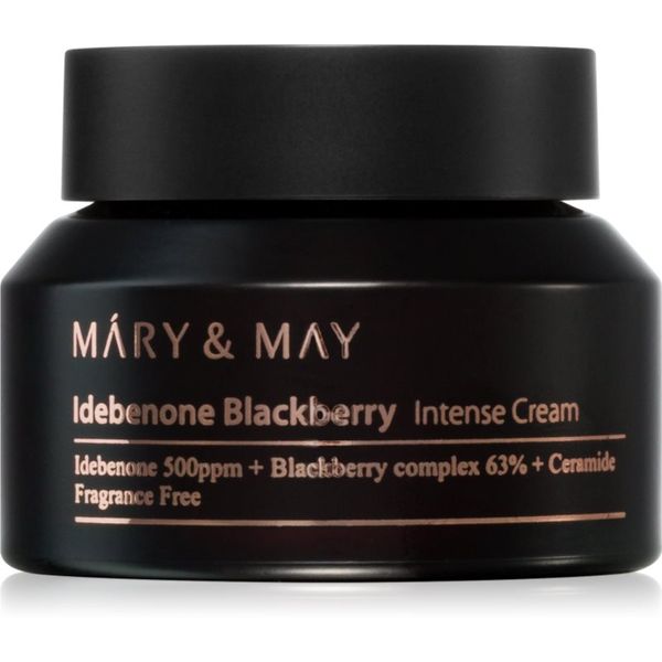 MARY & MAY MARY & MAY Idebenone + Blackberry Complex Intensive Total Care Cream posvjetljujuća hidratantna krema s učinkom protiv bora 70 g