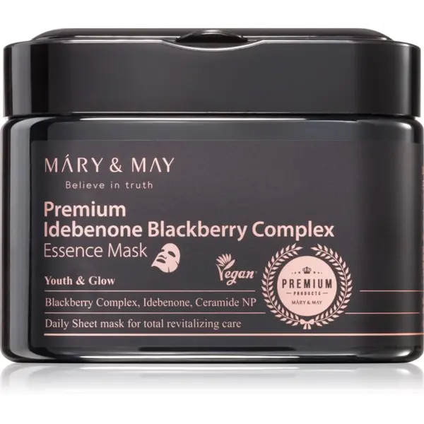 Mary&May Mary&May Premium Idebenone Blackberry Complex Essence Mask hidratantna sheet maska s učvršćujućim učinkom veliko pakiranje 20 kom