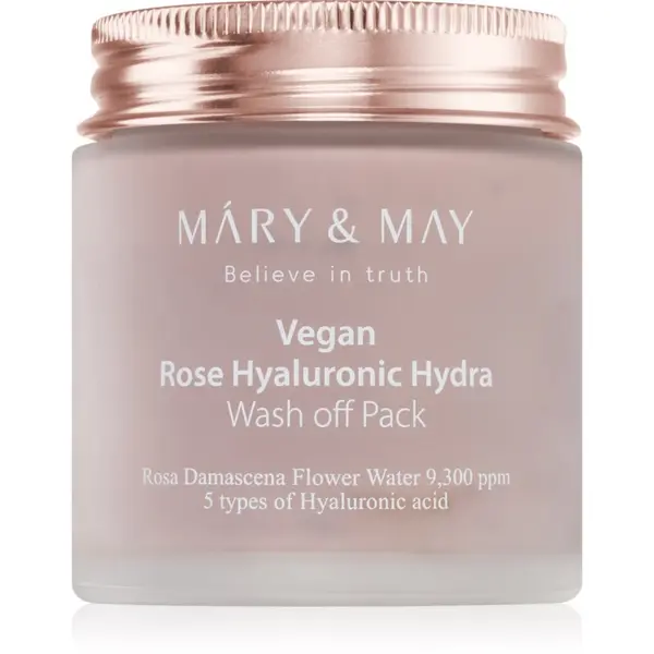 Mary&May Mary&May Rose Hyaluronic Hydra Wash off Pack maska za lice s intenzivnom hidratacijom s umirujućim djelovanjem 125 g