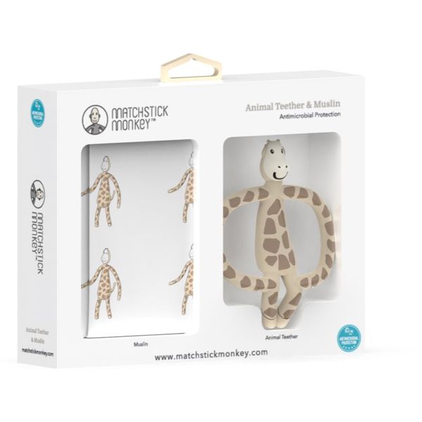 Matchstick Monkey Matchstick Monkey Animal Teether & Muslin Giraffe poklon set (za djecu)