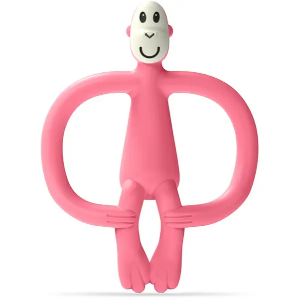 Matchstick Monkey Matchstick Monkey Monkey Teether grickalica za bebe sa četkicom 2 u 1 Pink 1 kom