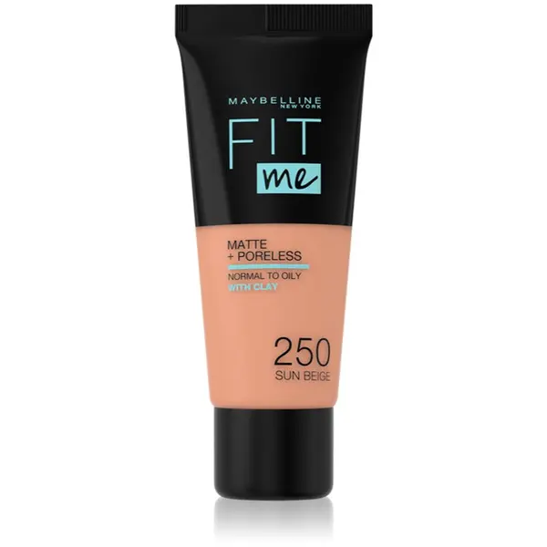 MAYBELLINE NEW YORK MAYBELLINE NEW YORK Fit Me! Matte+Poreless matirajući puder za normalnu i masnu kožu lica nijansa 250 Sun Beige 30 ml