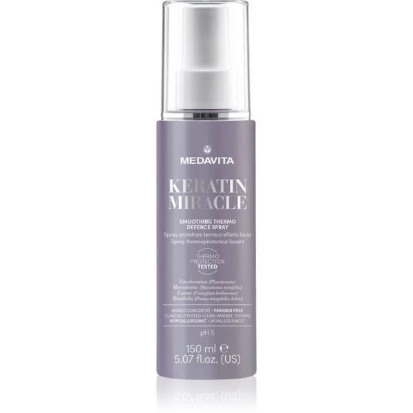 Medavita Medavita Keratin Miracle Smoothing Thermo Defence Spray termozaštitni sprej za oblikovanje kose glačalom ili uvijačem za kosu 150 ml