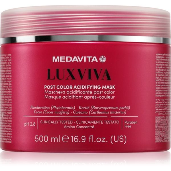 Medavita Medavita LUXVIVA Post Color Acidifying Mask maska za tretman obojene kose 500 ml