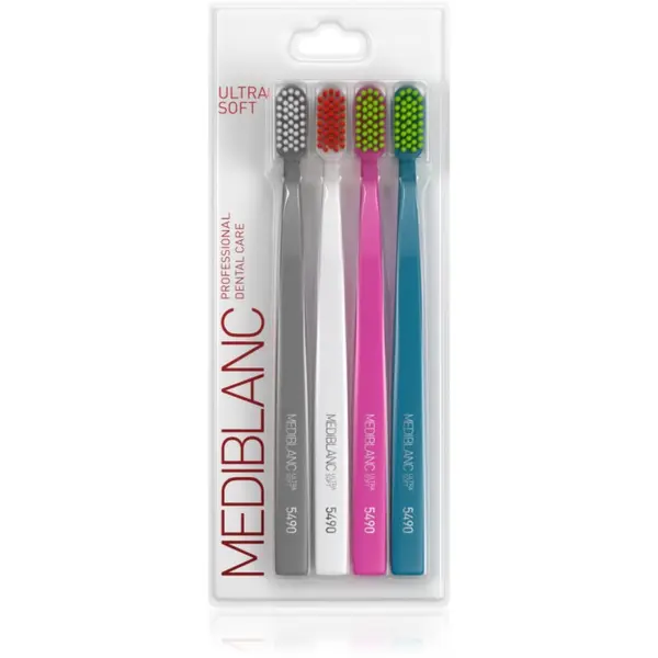 MEDIBLANC MEDIBLANC 5490 Ultra Soft četkice za zube ultra soft Grey, White, Pink, Blue 4 kom