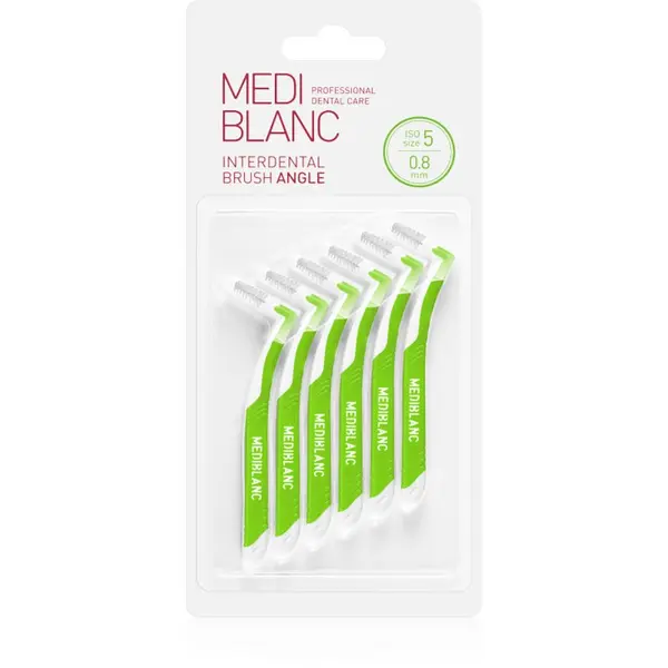 MEDIBLANC MEDIBLANC Interdental Pick-brush Angle međuzubna četkica 6 kom 0,8 mm Green 6 kom