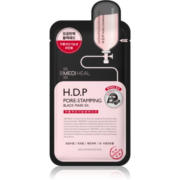 MEDIHEAL MEDIHEAL Black Mask H.D.P Pore-Stamping Sheet maska za sužavanje pora 25 ml
