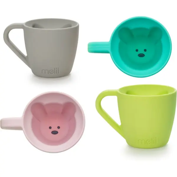 Melii Melii Silicone Bear Mug čašica Pink & Purple 2x145 ml