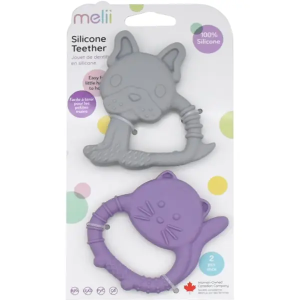 Melii Melii Teethers grickalica za bebe Bulldog & Cat 2 kom