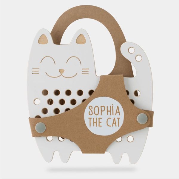 Milin Milin Big Wooden Lacing Toy Cat Sophia aktivna igračka 17 cm x 16 cm x 0,7 cm 1 kom