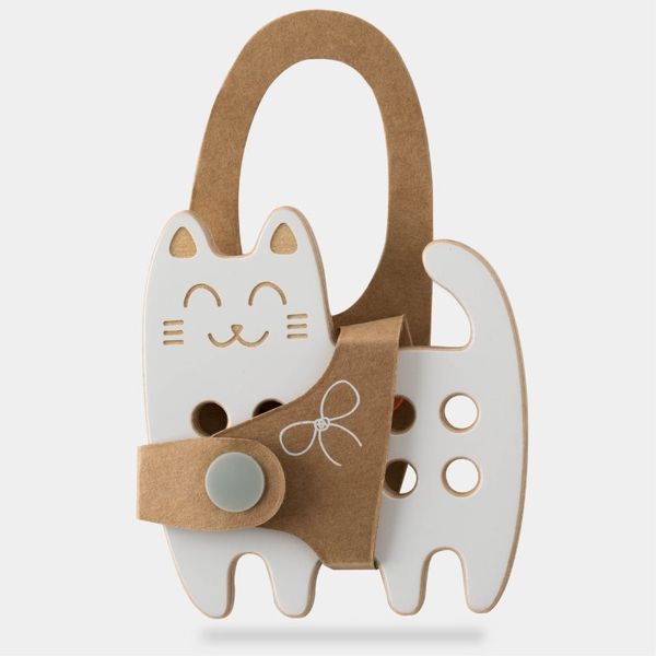Milin Milin Small Wooden Lacing Toy Cat aktivna igračka 9 cm x 8,5 cm x 0,7 cm 1 kom