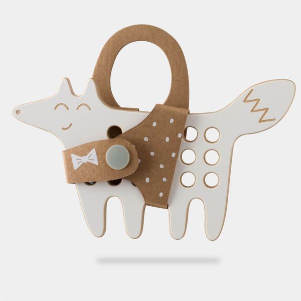 Milin Milin Small Wooden Lacing Toy Fox aktivna igračka 15 cm x 8,5 cm x 0,7 cm 1 kom
