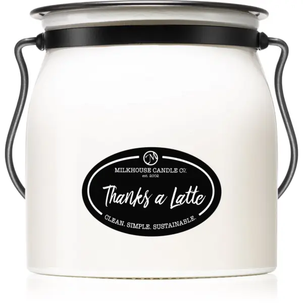 Milkhouse Candle Co. Milkhouse Candle Co. Creamery Thanks A Latte mirisna svijeća Butter Jar 454 g