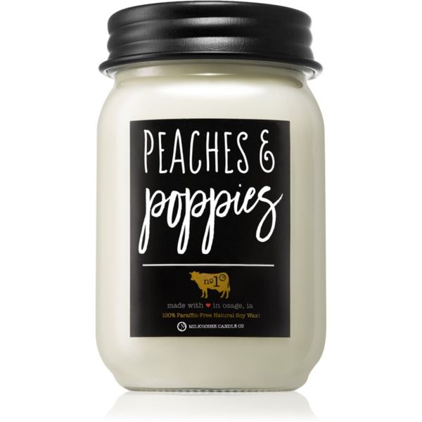 Milkhouse Candle Co. Milkhouse Candle Co. Farmhouse Peaches & Poppies mirisna svijeća Mason Jar 368 g