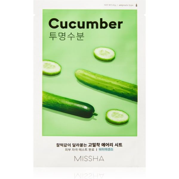 Missha Missha Airy Fit Cucumber Sheet maska s hidratacijskim i revitalizirajućim učinkom za suho lice 19 g