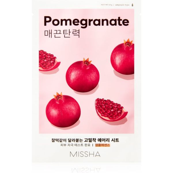 Missha Missha Airy Fit Pomegranate Sheet maska za omekšavanje s osvježavajućim učinkom 19 g