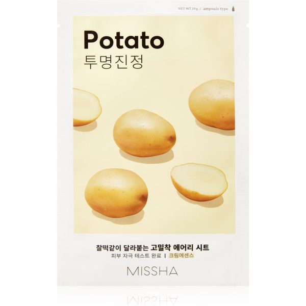 Missha Missha Airy Fit Potato sheet maska s učinkom zaglađivanja za sjaj lica 19 g