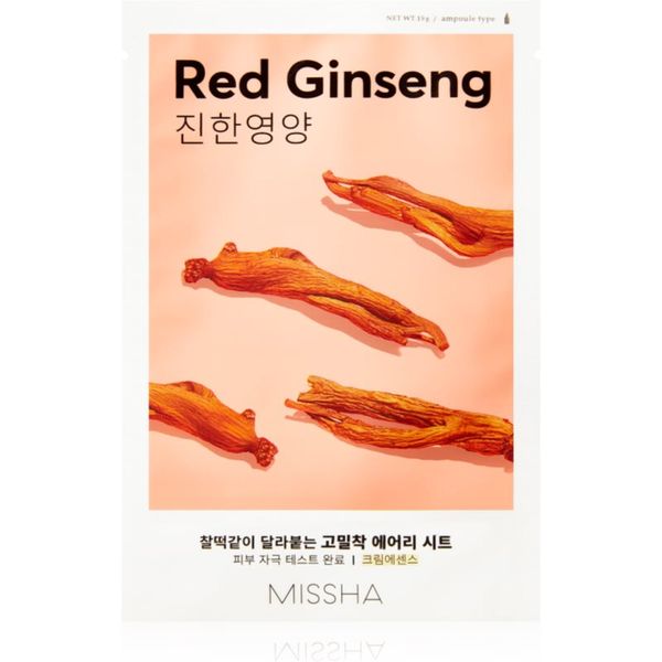Missha Missha Airy Fit Red Ginseng Sheet maska s hidratacijskim i revitalizirajućim učinkom 19 g