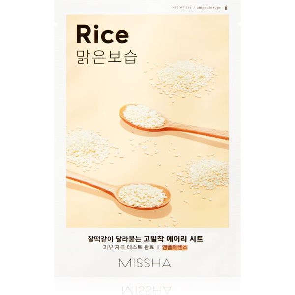 Missha Missha Airy Fit Rice Sheet maska za čišćenje i osvježavanje lica 19 g