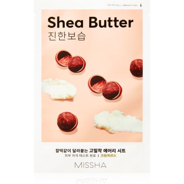 Missha Missha Airy Fit Shea Butter Sheet maska s visoko hidratantnim i hranjivim učinkom 19 g