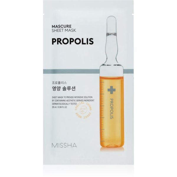 Missha Missha Mascure Propolis hranjiva sheet maska za osjetljivu i nadraženu kožu lica 28 ml