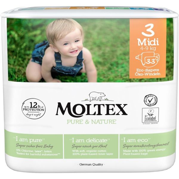 Moltex Moltex Pure & Nature Midi Size 3 jednokratne EKO pelene 4-9 kg 33 kom