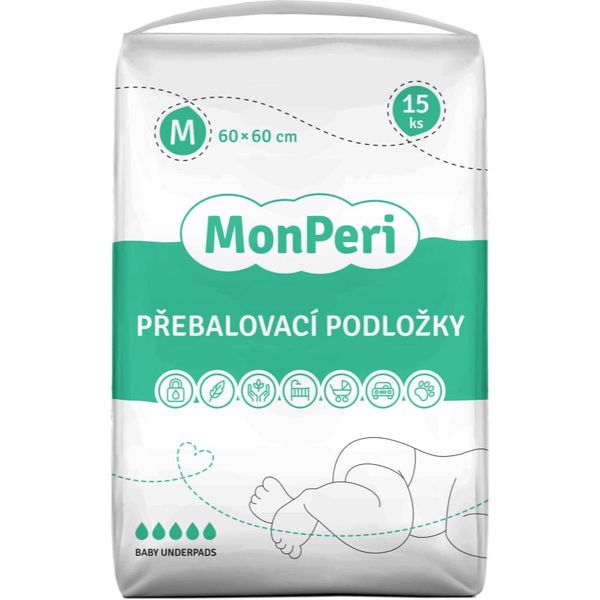 MonPeri MonPeri Baby Underpads Size M jednokratne podloge za previjanje 60x60 cm 15 kom