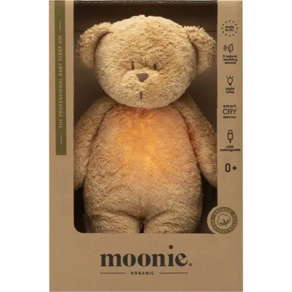 Moonie Moonie Bear 2.0 Organic Cappuccino tješilica s melodijom 1 kom