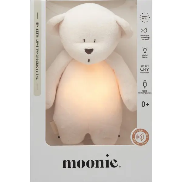 Moonie Moonie Bear 2.0 Organic Cream tješilica s melodijom 1 kom