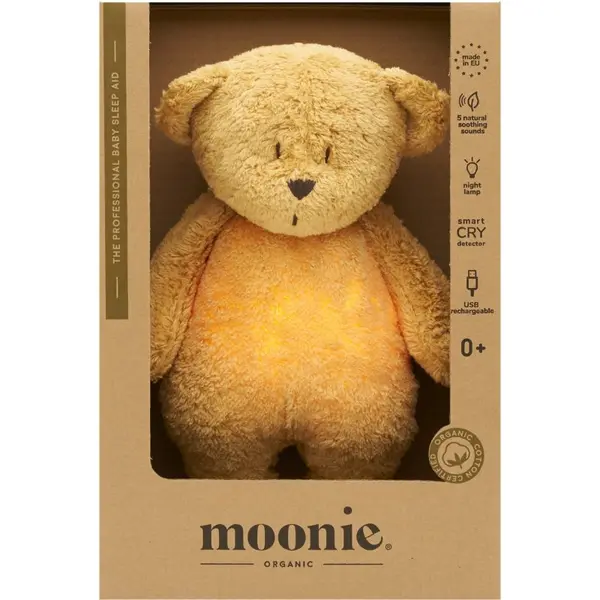 Moonie Moonie Bear 2.0 Organic Honey tješilica s melodijom 1 kom