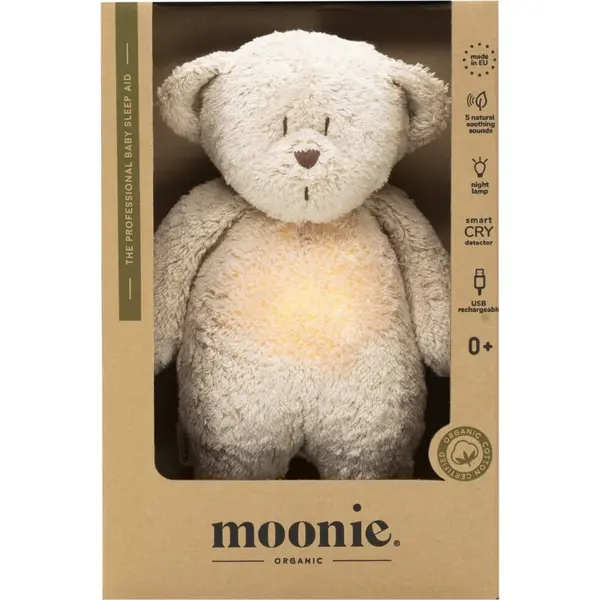 Moonie Moonie Bear 2.0 Organic Sand tješilica s melodijom 1 kom