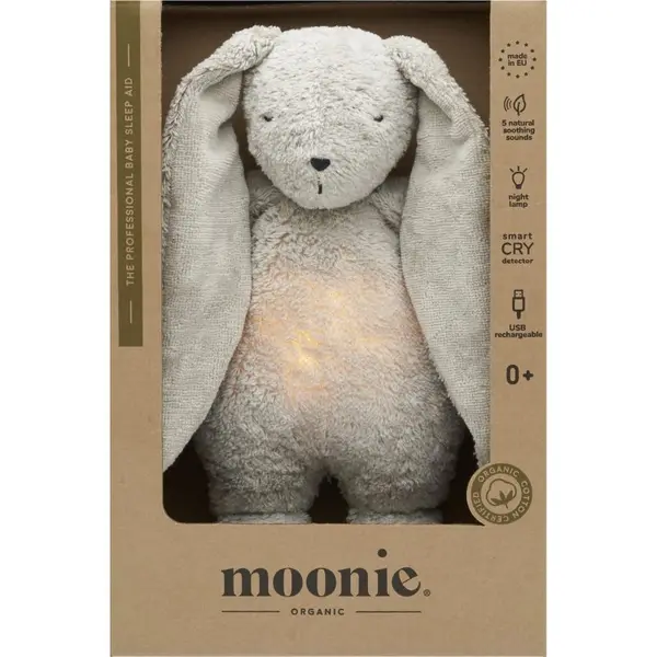 Moonie Moonie The Humming Friend 2.0 Organic Grey tješilica s melodijom 1 kom