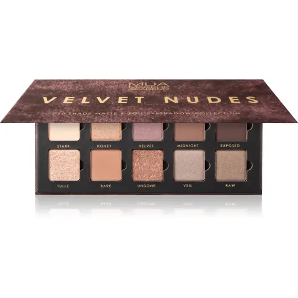 MUA Makeup Academy MUA Makeup Academy Eyeshadow Collection 10 Shade Palette paleta sjenila za oči nijansa Velvet Nudes 11 g