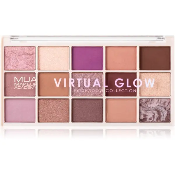 MUA Makeup Academy MUA Makeup Academy Eyeshadow Collection 15 Shade Palette paleta sjenila za oči nijansa Virtual Glow 12 g