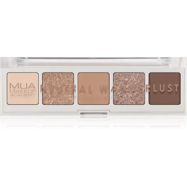 MUA Makeup Academy MUA Makeup Academy Eyeshadow Collection 5 Shade Palette paleta sjenila za oči nijansa Neutral Wanderlust 3.8 g