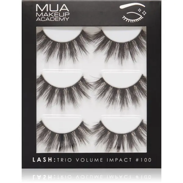 MUA Makeup Academy MUA Makeup Academy Lashes Volume Impact umjetne trepavice tip Volume #100 3x2 kom
