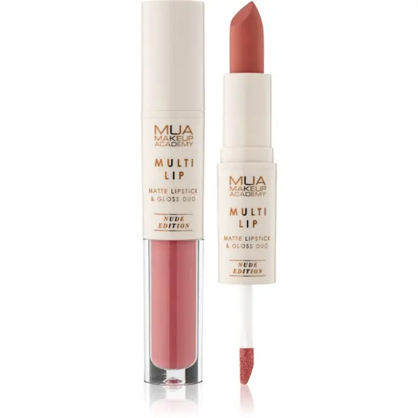 MUA Makeup Academy MUA Makeup Academy Multi Lip Nude Edition dugotrajni ruž i sjajilo za usne duo nijansa Bloom 3.2 g