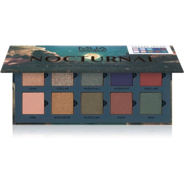 MUA Makeup Academy MUA Makeup Academy Nocturnal paleta sjenila za oči 10 boja 11 g