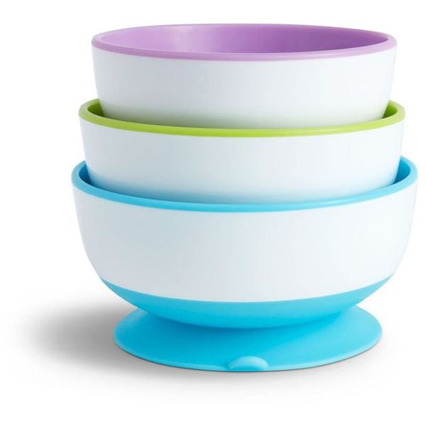 Munchkin Munchkin Stay Put posudica s vakuumskim držačem 6 m+ 3 kom