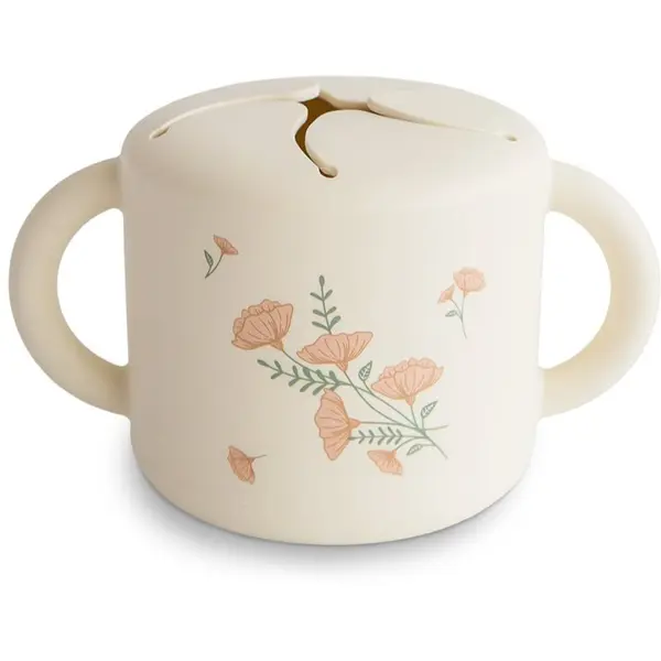 Mushie Mushie Baby Snack Cup čašica za užinu Pink Flowers 1 kom
