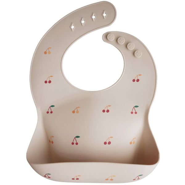 Mushie Mushie Silicone Baby Bib podbradnik Cherries 1 kom