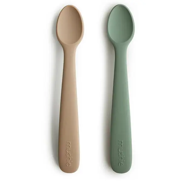 Mushie Mushie Silicone Feeding Spoons žličica Dried Thyme/Natural 2 kom