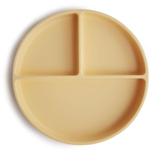 Mushie Mushie Silicone Suction Plate tanjur s pregradama s vakuumskim držačem Daffodil 1 kom