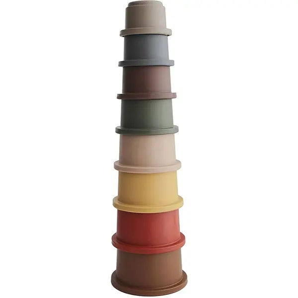 Mushie Mushie Stacking Cups Toy igračka 3 u 1 Retro 8 kom