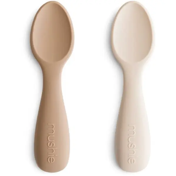 Mushie Mushie Toddler Starter Spoons žličica Natural/ Shifting Sand 12m+ 2 kom