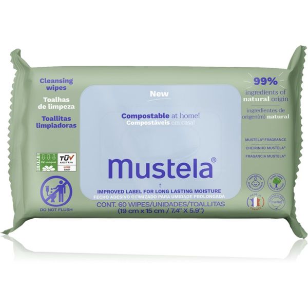 Mustela Mustela Compostable at Home Cleansing Wipes maramice za čišćenje za djecu od rođenja 60 kom