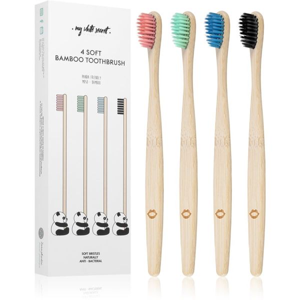 My White Secret My White Secret Bamboo Toothbrush četkica za zube od bambusa soft 4 kom