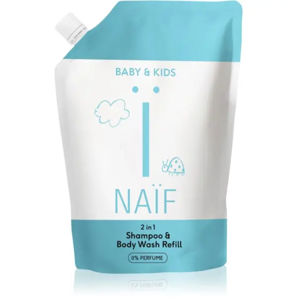 Naif Naif Baby & Kids 2-in-1 dječji gel i šampon bez parfema Reffil 500 ml