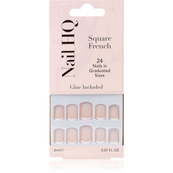 Nail HQ Nail HQ Square French Umjetni nokti 24 kom